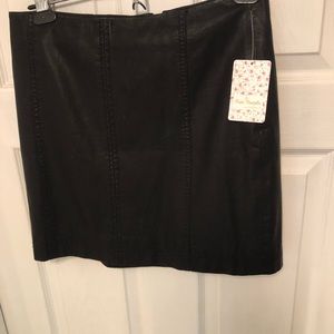 Free People Leather Mini Skirt Size 8 NWT